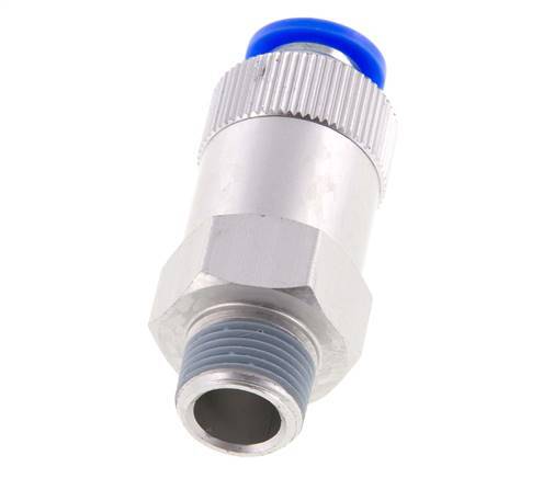 Push-In Check Valve 10mm & R3/8'' Male Aluminum 0.2-10bar (3-145psi) Thread-Hose