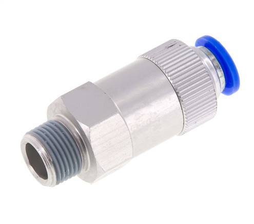 Push-In Check Valve 10mm & R3/8'' Male Aluminum 0.2-10bar (3-145psi) Thread-Hose