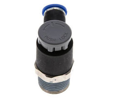 Flow Control Valve Meter-Out Elbow 6 mm - R3/8'' Brass/PA 66 Locknut