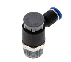 Durchflussregelventil Abgangswinkel 6 mm - R3/8'' Messing/PA 66 Sicherungsmutter