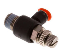 Durchflussregelung Schalldämpfer Meter-In Winkel 4 mm - R1/8'' Messing/PBT