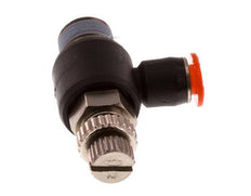 Durchflussregelung Schalldämpfer Meter-In Winkel 4 mm - R1/8'' Messing/PBT