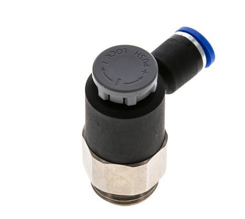 Durchflussregelventil Abgangswinkel 8 mm - G1/2'' Messing/PA 66 Sicherungsmutter