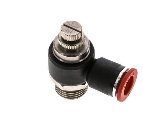 Durchflussregelung Schalldämpfer Meter-In Winkel 12 mm - G1/2'' Messing/PA 66