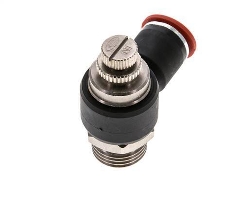 Durchflussregelung Schalldämpfer Meter-In Winkel 12 mm - G1/2'' Messing/PA 66