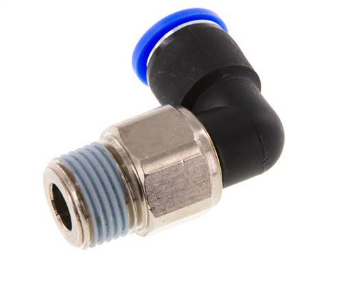 12mm & R1/2'' Ellbogen-Drehgelenk Einsteck-Außengewinde Vernickeltes Messing/PBT NBR Drehbar