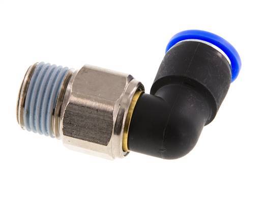 12mm & R1/2'' Ellbogen-Drehgelenk Einsteck-Außengewinde Vernickeltes Messing/PBT NBR Drehbar