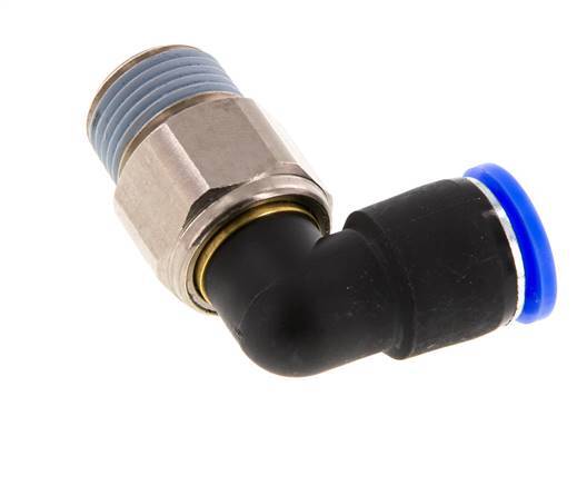 12mm & R1/2'' Ellbogen-Drehgelenk Einsteck-Außengewinde Vernickeltes Messing/PBT NBR Drehbar