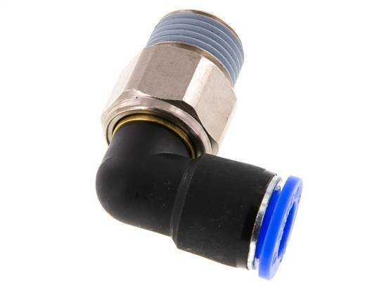 12mm & R1/2'' Ellbogen-Drehgelenk Einsteck-Außengewinde Vernickeltes Messing/PBT NBR Drehbar