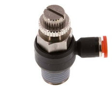 Flow Control Silencer Meter-In Elbow 4 mm - R1/4'' Brass/PA 66