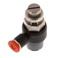 Flow Control Silencer Meter-In Elbow 4 mm - R1/4'' Brass/PA 66