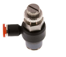 Durchflussregelungs-Schalldämpfer-In-Winkelstück 4 mm - R1/4'' Messing/PA 66