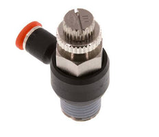 Durchflussregelungs-Schalldämpfer-In-Winkelstück 4 mm - R1/4'' Messing/PA 66