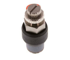Durchflussregelungs-Schalldämpfer-In-Winkelstück 4 mm - R1/4'' Messing/PA 66
