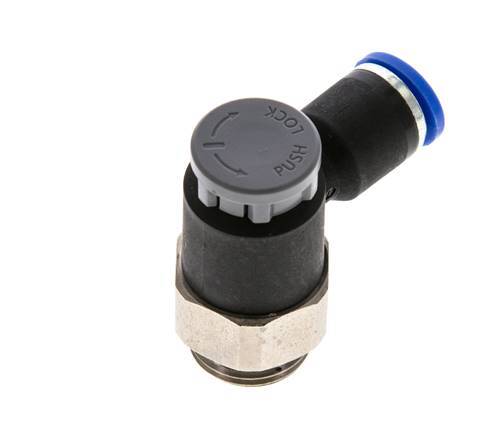 Durchflussregelventil Abgangswinkel 8 mm - G3/8'' Messing/PA 66 Sicherungsmutter