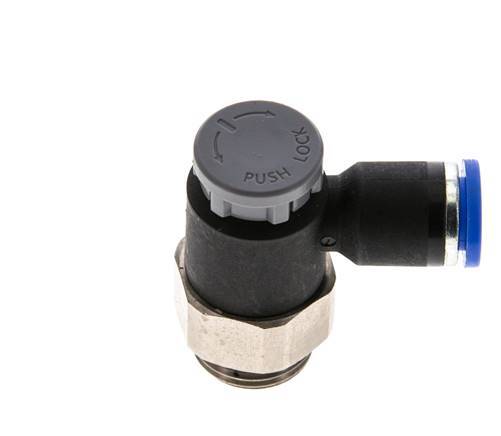 Durchflussregelventil Abgangswinkel 8 mm - G3/8'' Messing/PA 66 Sicherungsmutter