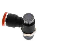 Durchflussregelventil Meter-In-Winkelstück 10 mm - R1/4'' Messing/PA 66 Sicherungsmutter