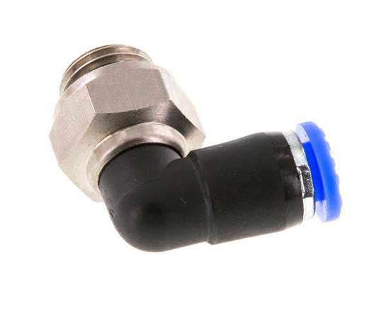 6mm & G1/4'' Winkel-Drehgelenk Einsteck-Außengewinde Vernickeltes Messing/PBT NBR Drehbar