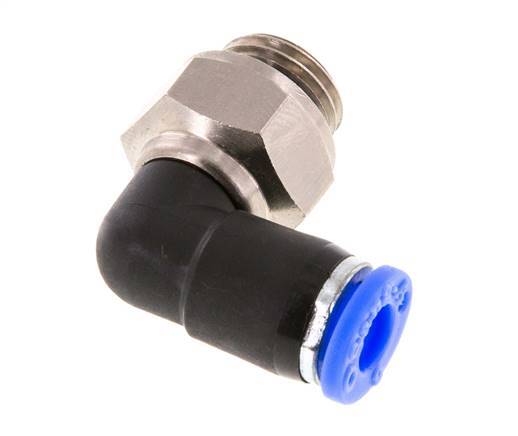 6mm & G1/4'' Winkel-Drehgelenk Einsteck-Außengewinde Vernickeltes Messing/PBT NBR Drehbar