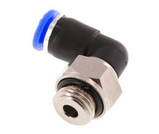 6mm & G1/4'' Winkel-Drehgelenk Einsteck-Außengewinde Vernickeltes Messing/PBT NBR Drehbar