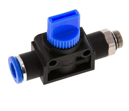 3/2-Wege-Absperr-Handventil 8 mm - G1/8'' Kunststoff/Messing Rohrseitige Entlüftung