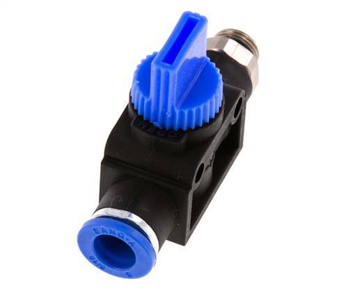 3/2-Wege-Absperr-Handventil 8 mm - G1/8'' Kunststoff/Messing Rohrseitige Entlüftung