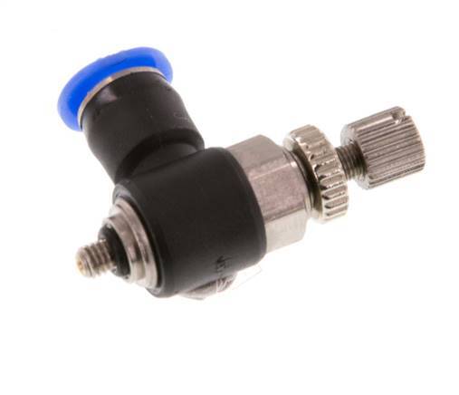 Durchflussregelungs-Schalldämpfer-Abflusswinkel 4 mm - M3 Messing/PBT