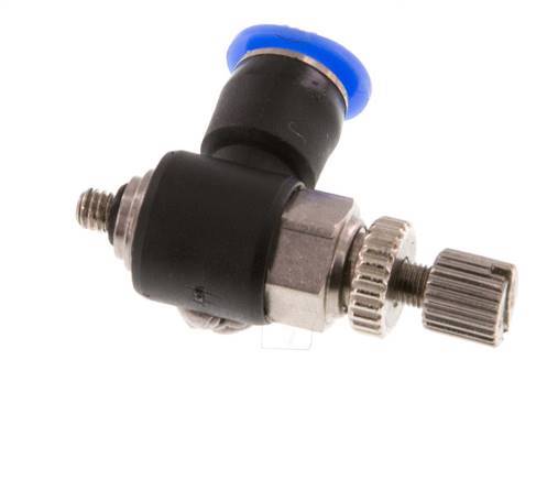 Durchflussregelungs-Schalldämpfer-Abflusswinkel 4 mm - M3 Messing/PBT