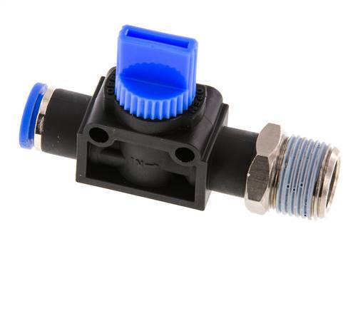 3/2-Wege-Absperr-Handventil 8 mm - R3/8'' Kunststoff/Messing Gewindeseitige Entlüftung