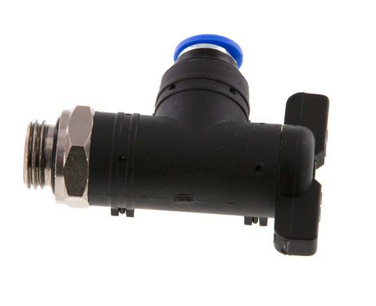2-Wege-Winkel-Kugelhahn 6 mm - G1/4'' Kunststoff/Messing