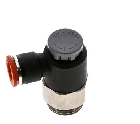 Durchflussregelventil Meter-In-Winkelstück 10 mm - G1/2'' Messing/PA 66 Sicherungsmutter