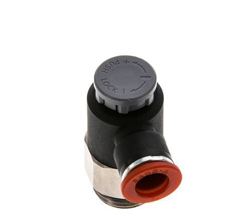 Durchflussregelventil Meter-In-Winkelstück 10 mm - G1/2'' Messing/PA 66 Sicherungsmutter