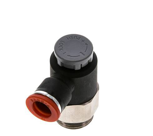 Durchflussregelventil Meter-In-Winkelstück 10 mm - G1/2'' Messing/PA 66 Sicherungsmutter
