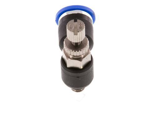 Flow Control Silencer Meter-Out Elbow 6 mm - M5 Brass/PA 66