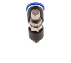 Flow Control Silencer Meter-Out Elbow 6 mm - M5 Brass/PA 66