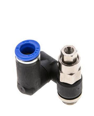 Durchflussregelungs-Schalldämpfer - drehbar 8 mm - G1/8''-M5 Messing/PA 66 mit vorgesteuertem Rückschlagventil