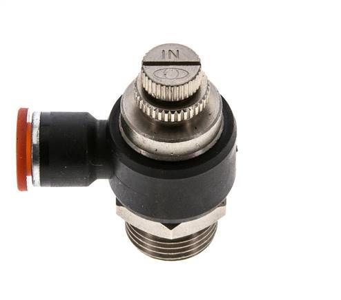 Durchflussregelung Schalldämpfer Meter-In Winkel 10 mm - G1/2'' Messing/PA 66