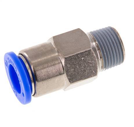 Push-In Fitting 12mm & R3/8'' Male Auto Shut-Off Brass/PBT 0-10bar (0-145psi)