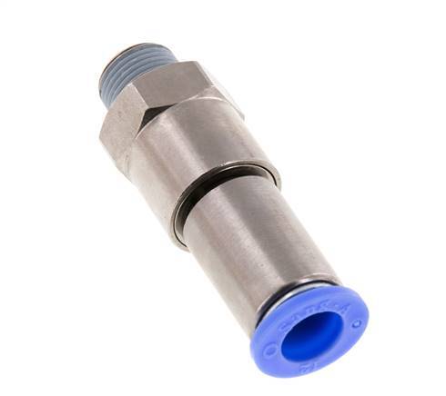 12mm & R3/8'' Schnelldrehgelenk Einsteck-Außengewinde Vernickeltes Messing/PBT NBR Drehbar