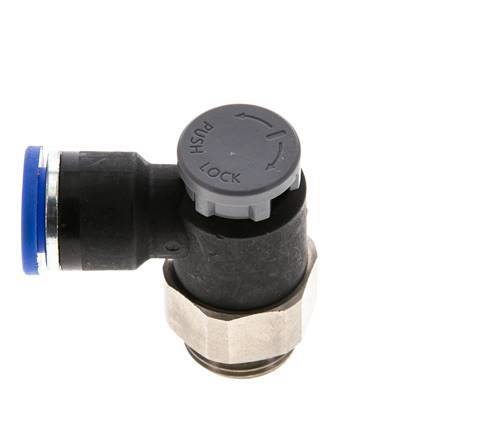 Flow Control Valve Meter-Out Elbow 10 mm - G3/8'' Brass/PA 66 Locknut