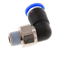 6mm & R1/8'' Ellbogen-Drehgelenk Einsteck-Außengewinde Messing vernickelt/PBT NBR drehbar