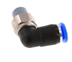 6mm & R1/8'' Ellbogen-Drehgelenk Einsteck-Außengewinde Messing vernickelt/PBT NBR drehbar