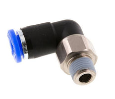 6mm & R1/8'' Ellbogen-Drehgelenk Einsteck-Außengewinde Messing vernickelt/PBT NBR drehbar