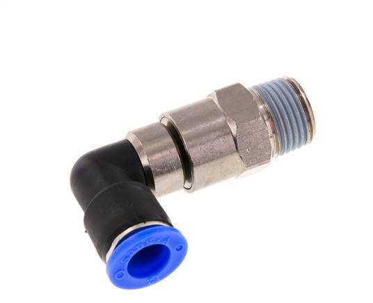 12mm & R1/2'' Ellbogen Schnelldrehgelenk Einsteck-Außengewinde Vernickeltes Messing/PBT NBR Drehbar
