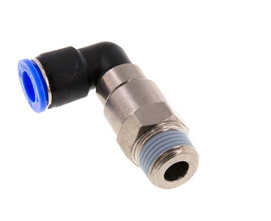 12mm & R1/2'' Ellbogen Schnelldrehgelenk Einsteck-Außengewinde Vernickeltes Messing/PBT NBR Drehbar
