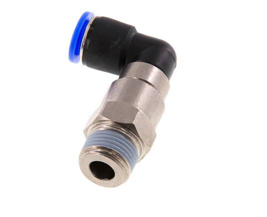 12mm & R1/2'' Ellbogen Schnelldrehgelenk Einsteck-Außengewinde Vernickeltes Messing/PBT NBR Drehbar