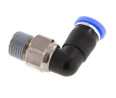 4mm & R1/8'' Ellbogen-Drehgelenk Einsteck-Außengewinde Messing vernickelt/PBT NBR drehbar