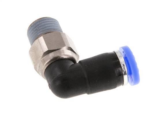 4mm & R1/8'' Ellbogen-Drehgelenk Einsteck-Außengewinde Messing vernickelt/PBT NBR drehbar