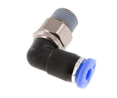 4mm & R1/8'' Ellbogen-Drehgelenk Einsteck-Außengewinde Messing vernickelt/PBT NBR drehbar