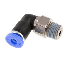 4mm & R1/8'' Ellbogen-Drehgelenk Einsteck-Außengewinde Messing vernickelt/PBT NBR drehbar